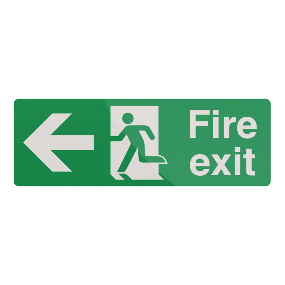 Fixman 292166 Self-Adhesive Fire Exit Left Arrow Sign 400 X 150Mm