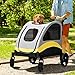 BingoPaw Carro Perro Hasta 65 kg: Carrito para Perros Paseo Extra Grandes Plegable Cochecito para Mascotas Mediano con Marco de Acero, Ruedas Amortiguadoras y Frenos, XL (108x74x113cm)