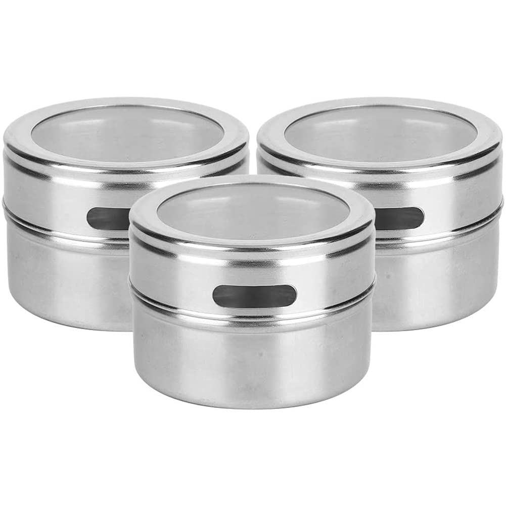 Pote de condimento magnético, Acero Inoxidable 3 * Cocina de Cocina Pote de condimento, Caja de condimentos de Pared magnética, Caja de condimentos de Pared