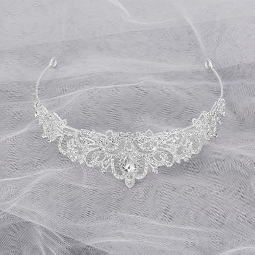 YUXIANLB Krone Prinzessin Mädchen Damen Diadem Crown Kristall Tiaras Prinzessinnenkrone Eleganter Corwn Royal Queen Brautschmuck Strass Stirnband Geschenk Haarschmuck für Frauen Hochzeit Tanzparty
