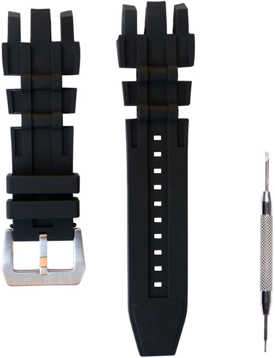 for Invicta Subaqua Reserve Watch Replacement Rubber Silicone BandStrap - Black Invicta Watch Strap