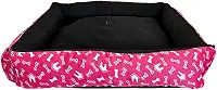 Cama Pet Lavável com Zíper Total e Fundo Impermeável - Caminha para Cachorro - Tecido Oxford e Espuma Soft ComfortPet (Rosa, Médio)