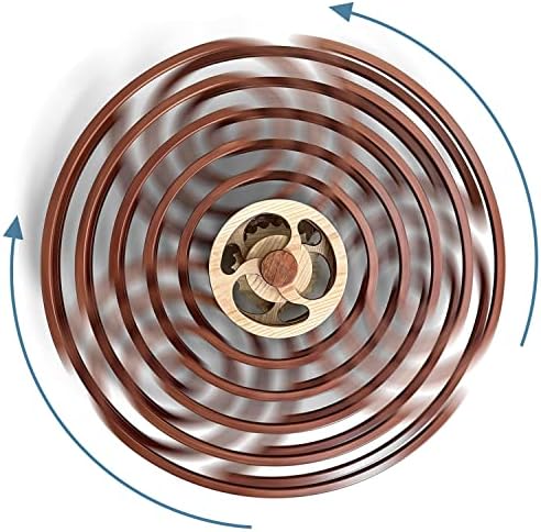 Mindsight Kinetic Wall Art | Wind up to power peaceful 'Ripple' motion (no battery/cords)| Calming Wall Décor for Living Room, Kitchen, Bedroom, Office.| Hand Crafted Acacia | 1 year warranty