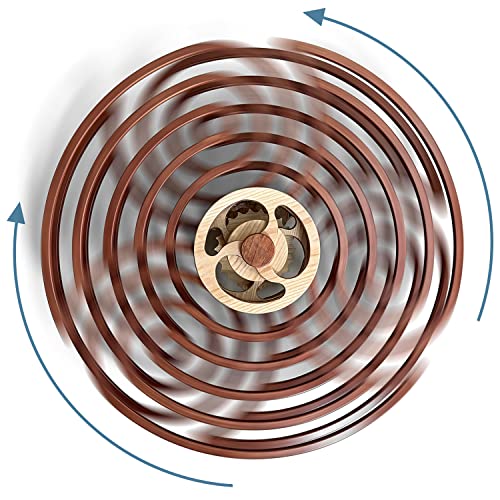 Mindsight Kinetic Wall Art | Wind Up To Power Peaceful 'Ripple' Motion (No Battery/Cords)| Calming Wall Décor For Living Room, Kitchen, Bedroom, Office.| Hand Crafted Acacia | 1 Year Warranty #TOP2