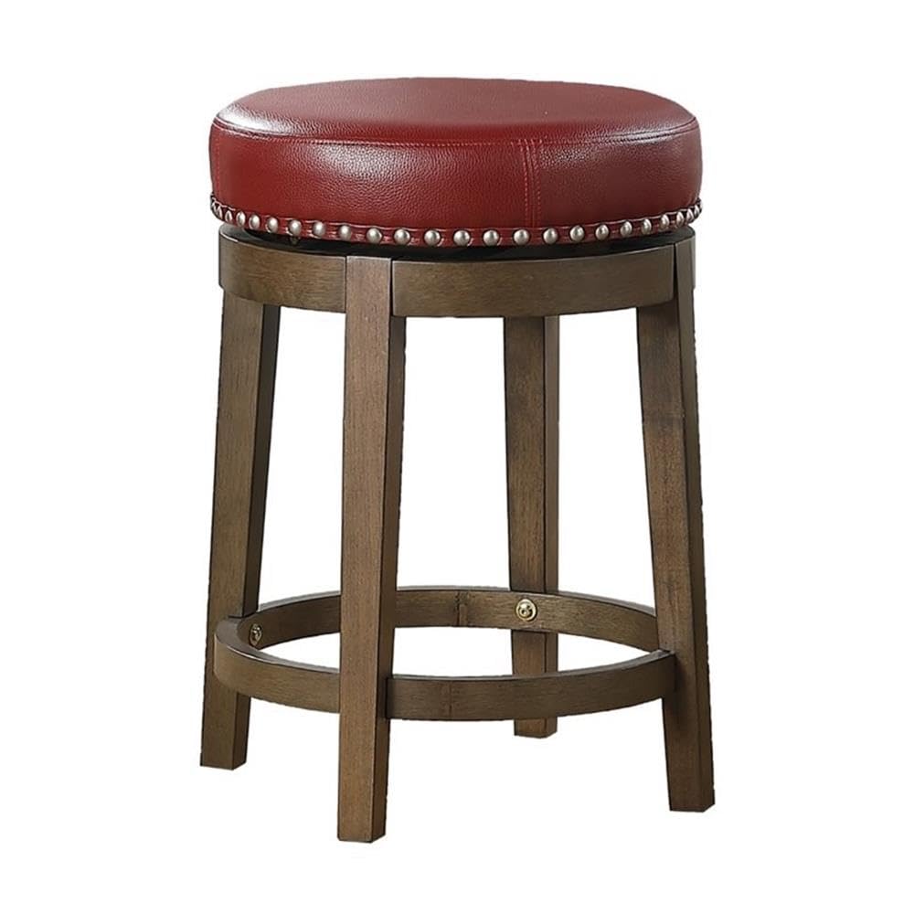 Lexicon Kenmare - Juego de 2 taburetes redondos giratorios de cocina, 63,5 cm de altura, color rojo