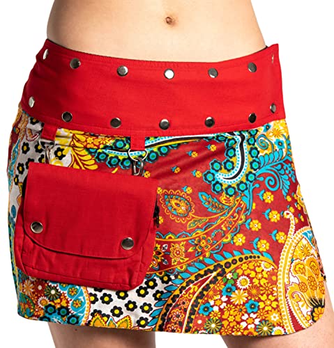 Damen Minirock aus Indien mit Tasche und 2 Mustern zum Wenden,...