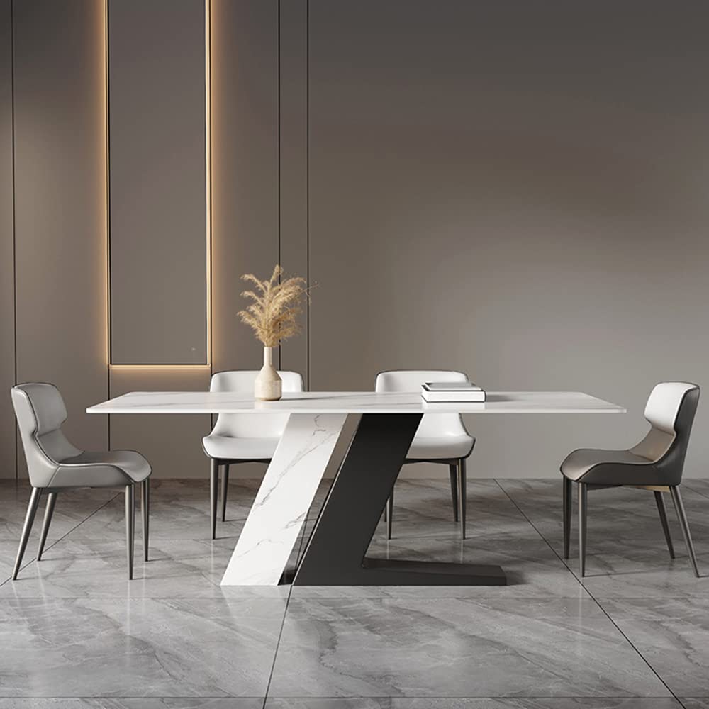 Amazon.com - LITFAD Modern Sintered Stone Top Dining Table