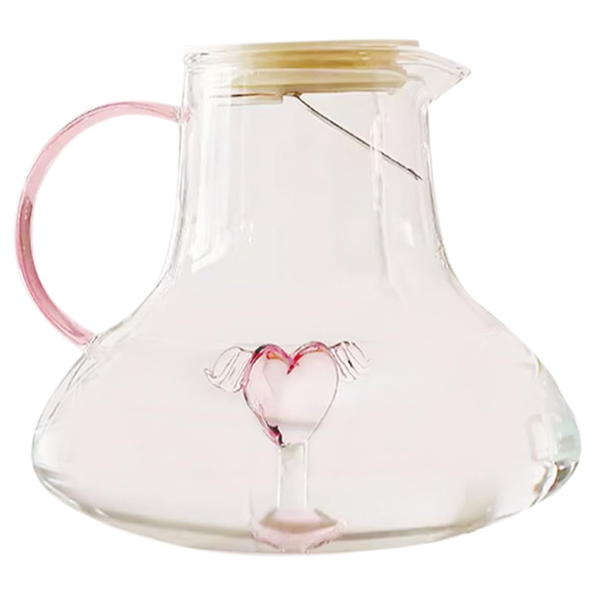 ULTECHNOVO Jarra de Agua Fría, Jarra de Vidrio Tapa y Asa, 1500ml, Vertedor Especial, sin Derrames, para Agua y Té Aromatizado, para Restaurantes y Fiestas Grandes