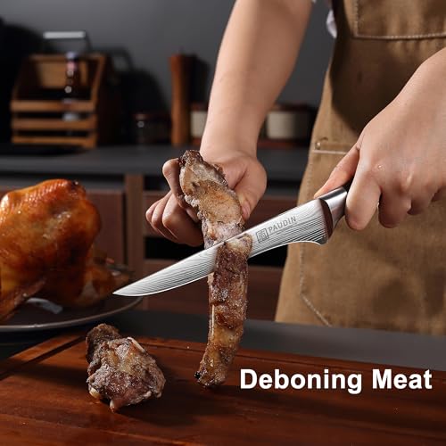 PAUDIN Filleting Knife, Sharp Boning Knife 6 Inch, German High Carbon Stainless Steel Blade Fish Knife with Comfortable Wooden Handle, Kitchen Knife Ideal for Home and Restaurant, Come with Gift Box - Image 6