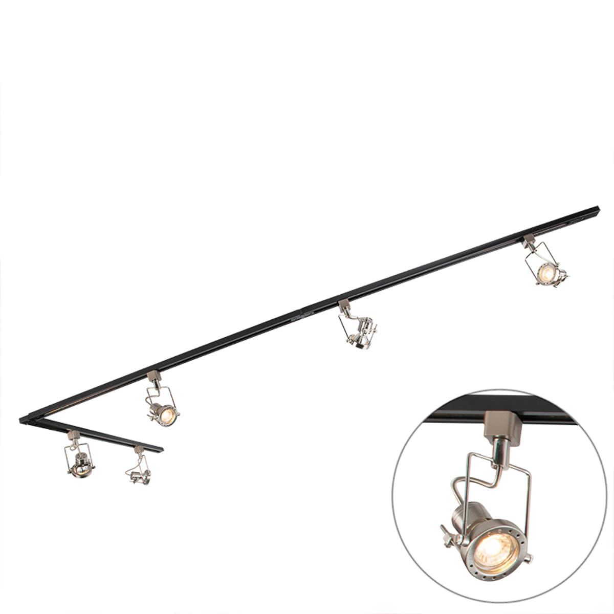 QAZQA suplux - Moderno - 5 luce - L 2860 mm - Nero - Moderno - Soggiorno I Camera da letto I Sala da Pranzo I Cucina