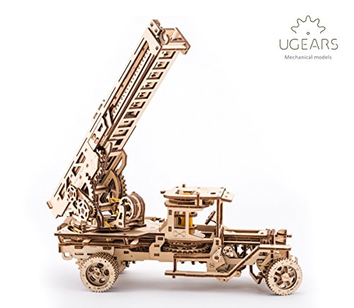UGEARS Camión de Bomberos Mecánico 3D Rompecabezas de Madera Kit de Construcción...