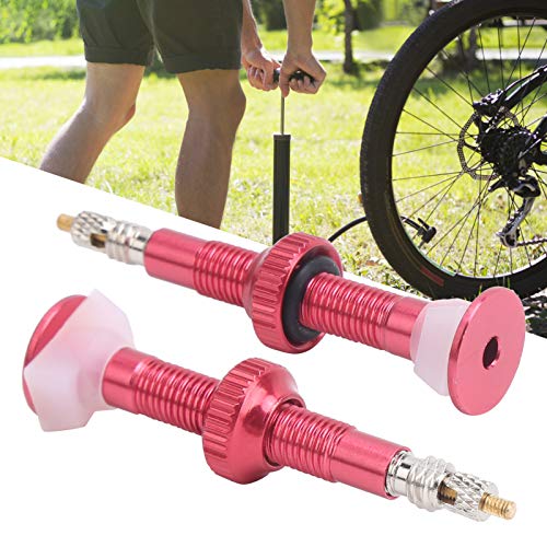 Valve Stem, 1 Pair Mountain Tubeless Air Valve Stem Alloy Valve Extender Accessory (Rojo) y Piezas de Repuesto miniatura 4