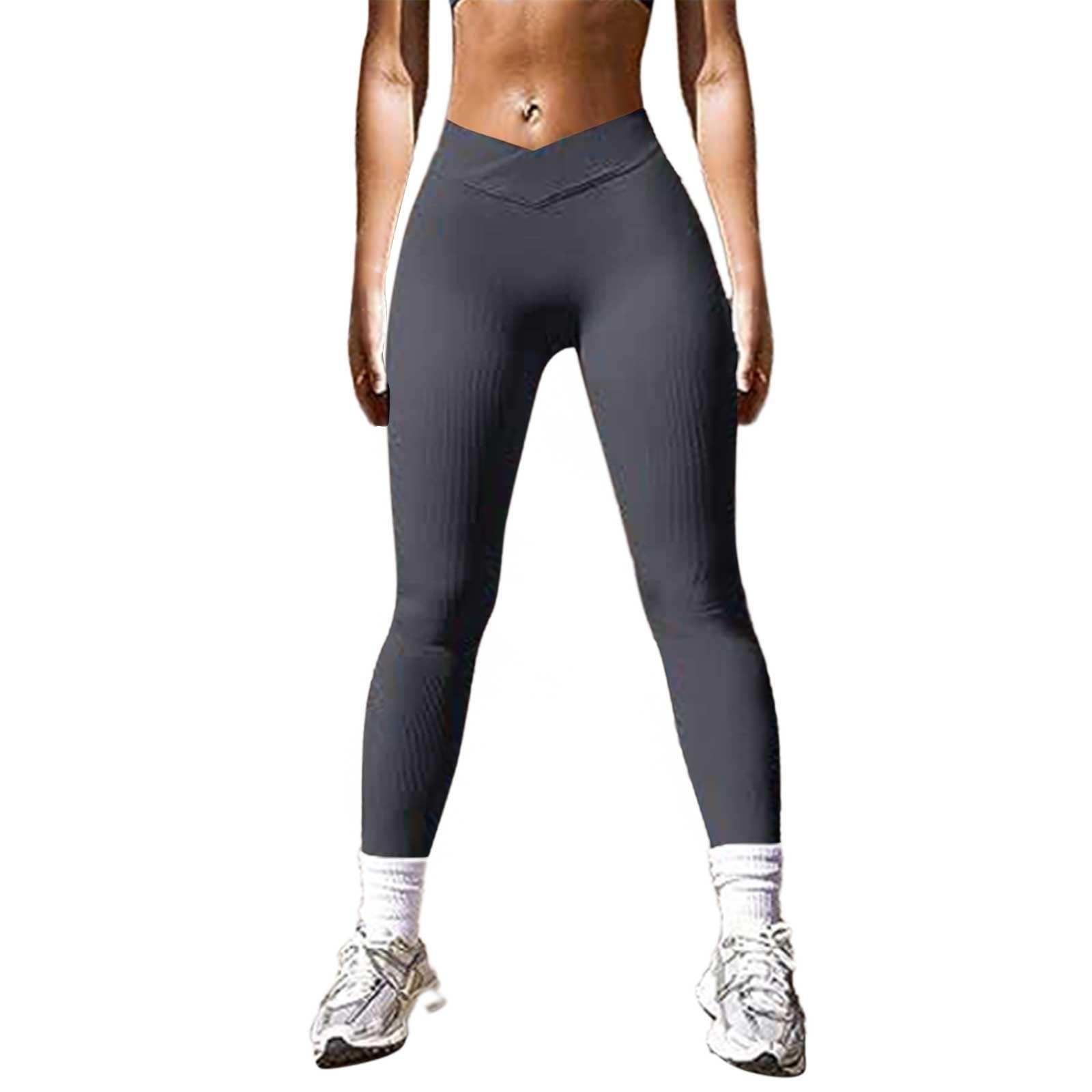 Generisch Legging de yoga grande taille pour femme avec design côtelé - Pantalon d'entraînement haut - Vêtements d'exercice - Vêtements de détente