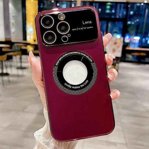 Coque en verre trempé iPhone 14 Pro Max LVTFCO mate fine et antichoc vin rouge