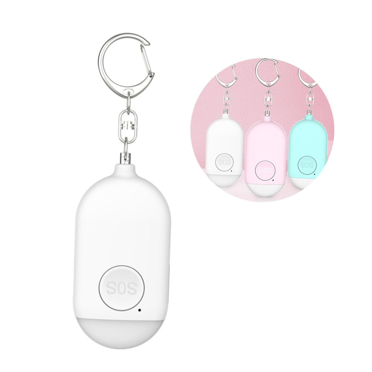 IWOWHERO 1PC Women Emergency Alarm Personal Safety Device Easy Pull Activation for Joggers Elderly and Night Workers Compact Security Alarm for White Design