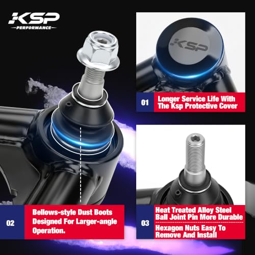 Image of KSP Front Upper Control Arm with PU Bushings for Tundra Sequoia,2-4 inch Lifted Upper Control Arms with Ball join for Toyota Tundra Sequoia 2007-2021, 2PCS