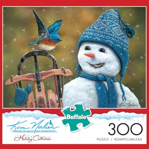 Buffalo Games - Snow Brother - Rompecabezas de 300 piezas grandes para adultos | Arte de Kim Norlien, Hecho en USA, piezas fáciles de agarrar, cartón reciclado, tamaño: 21 x 18 in, incluye póster, arte para enmarcar, ideal para regalar miniatura 3