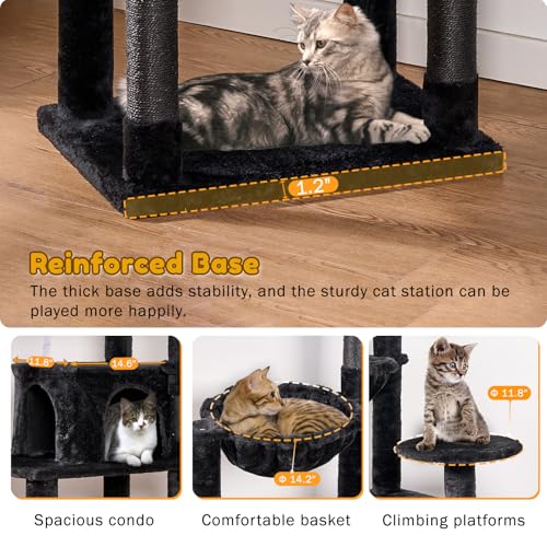 Árbol para gato grande con rascador y múltiples niveles miniatura 4