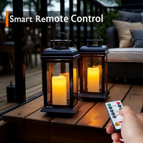 Image of Homemory 3 inchx6 inch Flameless Candles, Outdoor Waterproof, Battery Operated LED Pillar Candles with Remote Control and Timer, Plastic, Long Lasting