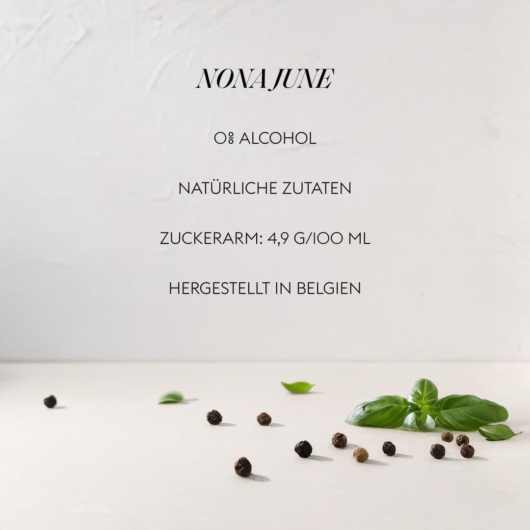 NONA June 700ml | Alternative sans alcool au gin avec 9 botaniques | Agrumes, basilic, genièvre & poivre | Saveur fraîche & épicée | 0% vol | Parfait pour cocktails sans alcool