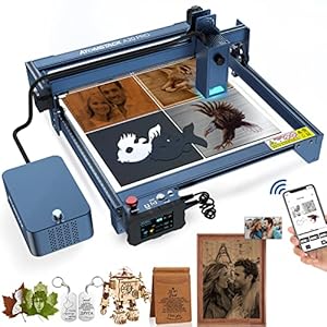 ATOMSTACK A-20 Pro Lasergraveermachine met Air Assist, 130 W quad-lasergraveermachine, oogbescherming, fixfocus, graveermachine voor doe-het-zelf hout, metaal, telefoon app/Win/Mac, offline gravure