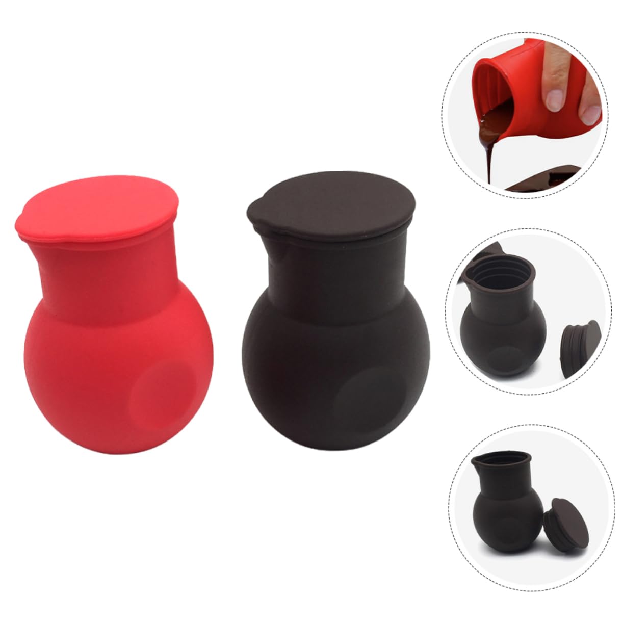 Cabilock 5 Sätze Silicone Schmelztopf Teilig Roter Schokoladenfarbener Schmelzbehälter Für Butter Mikrowellengeeignetes Backzubehör Für Diy Süßigkeiten Und Vielseitig 2 Stück * 5