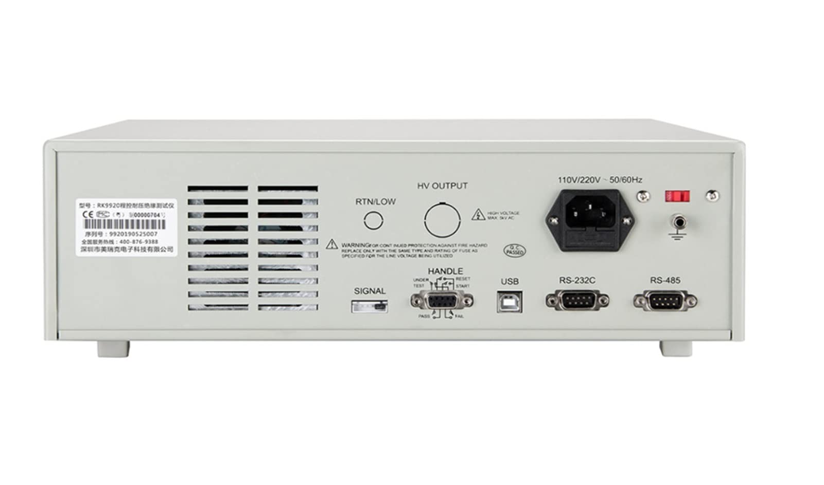 RK9920 /RK9910 Kontrolowana izolacja i tester napięcia wytrzymałości AC: 0,05-5,00 kV DC:,05-6,Niezawodne testowanie(RK9910)