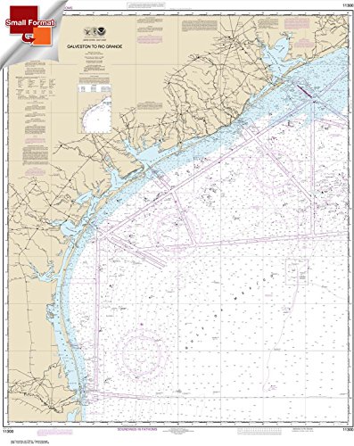 Paradise Cay Publications, Inc. NOAA Chart 11300: Galveston to Rio Grande 21.00 x 26.44 (Small Format Waterproof)