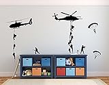 Military Army Cargo Airplane Silhouette Sticker Decal Flying Pilots Home Decor