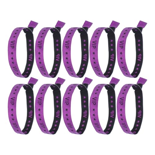 JOINPAYA Pulseras Vip Moradas para Eventos y Fiestas, 20 Unidades, Pulseras de Admisión Resistentes para Bodas, Conciertos y Reuniones Sociales