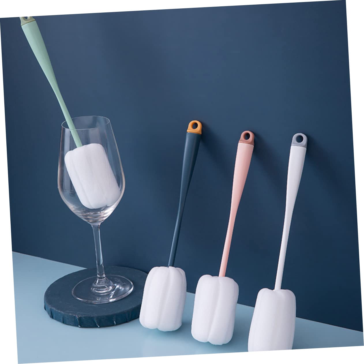 VICASKY 8piezas Cepillos De Limpieza para Biberones y Vasos Cepillo De Esponja y Absorbente para Limpieza Efectiva Daños