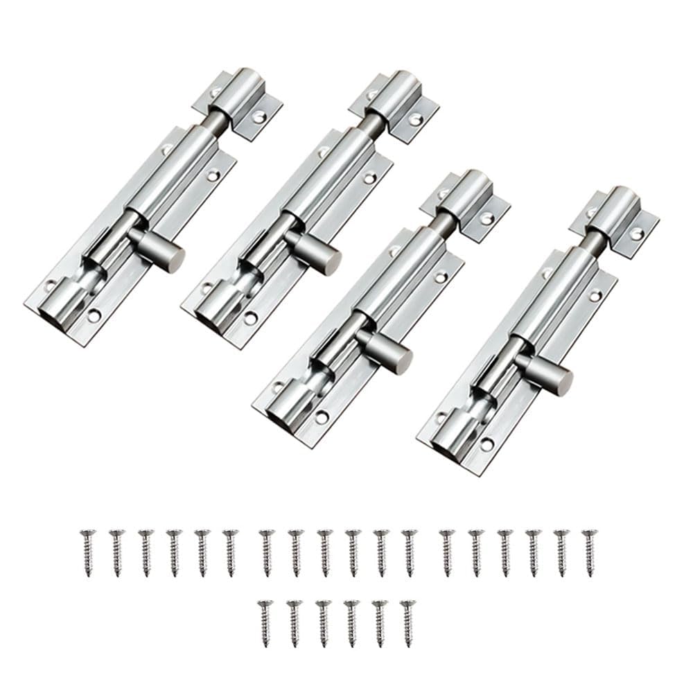 Hyderon Door Fittings | Towerbolt Satin Finish | 4" inch with 96mm SS Rod | Designer Kundi with Big Knob for Better Grip, Chitkani for Bathroom, Cabinet, Wooden Door (Pack of 10)-image-40