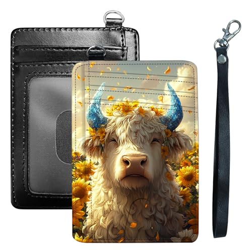 Slim RFID Leather Card Wallet w/ ID Window & Wrist Strap