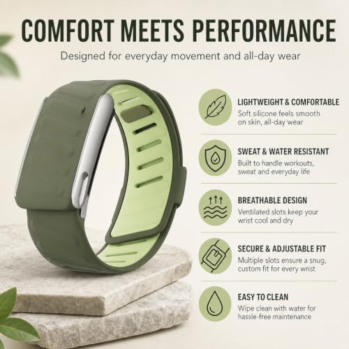 Image of Compatible with Whoop 5.0 Band Straps, Dark Gray Silicone Replacement Band for Fitness Training, Water Activities, Adjustable Breathable Sport Strap for Men and Women