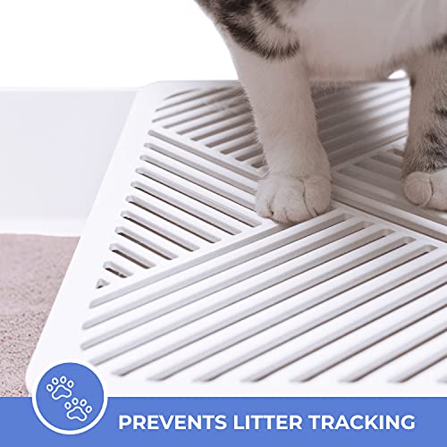 Meowy Studio Loo Modern Cat Litter Box - All In One Cover Litter Filter Plate Scoop And Holder, Aspen White