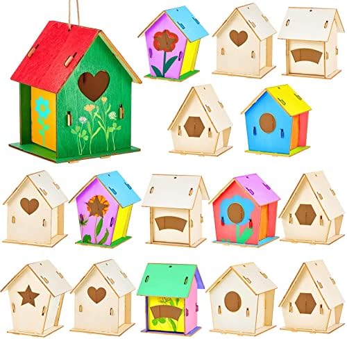 Amazon.com: Creative Hobbies® Mini 4 Inch Tall Birdhouse - Set of 4