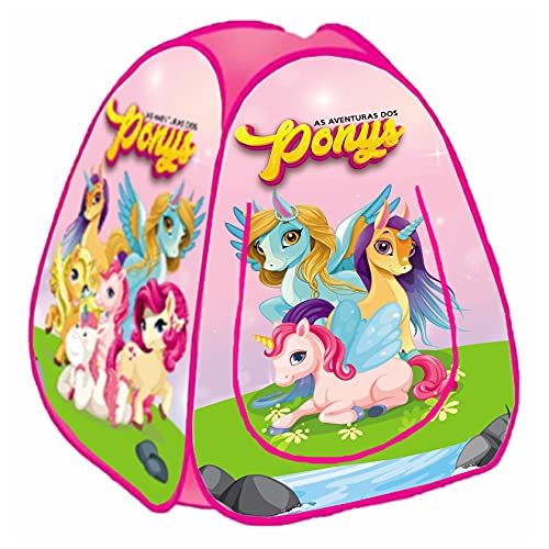 Toca Barraca Infantil Pop Up com 50 Bolinhas Aventuras dos Ponys, Fabrincando Ideias
