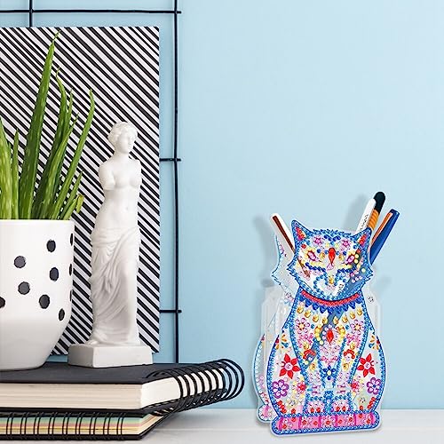Diamond Painting Kit 5D DIY Diamond Painting Pen Holder Acrylic Pen Holder Rhinestone Diamond Painting Desktop Pen Holder Pot Organiser for Office Supplies Jewellery Box - Image 4