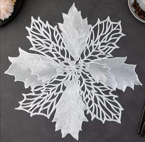 Image of Dakshya Industries Washable Decorative Dining Table Placemat Single Piece (Silver)