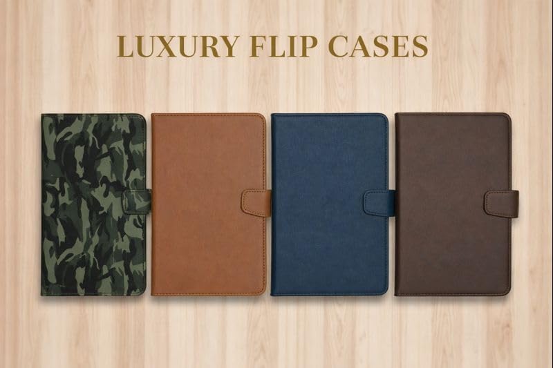 Image of Cover for Samsung Galaxy Tab A9 8.7 Inch, Flip Stand Case, Dark Brown, Leather, Stand Function (Brown)