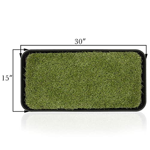 Indoor/Outdoor Waterproof Solid Design Non-Slip Rubber 15" X 30" Utility Pet Tray For Entryway, Backyard, Garage, 15" X 30", Green #TOP2