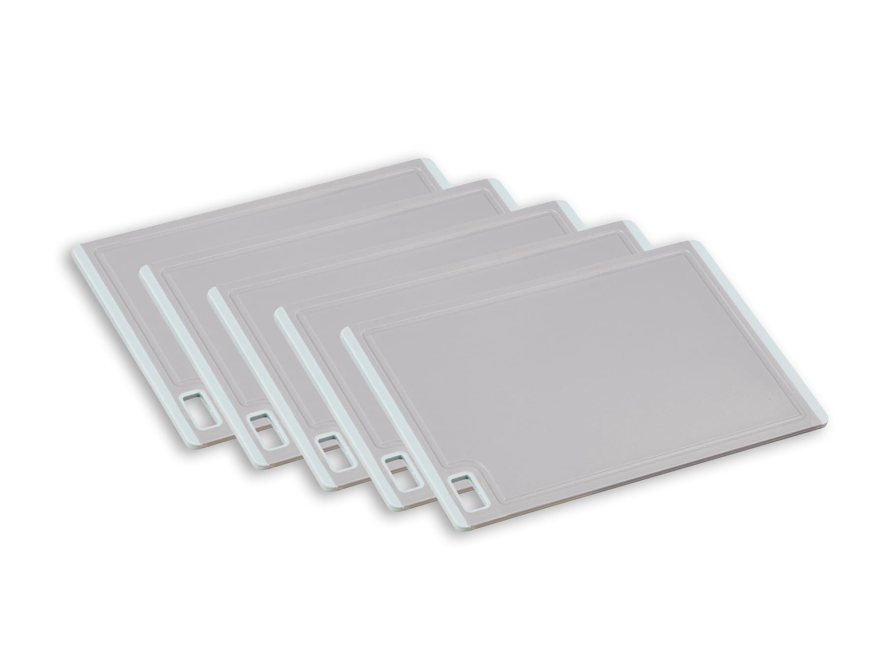 Kesper | 5er Set Schneidebrett, Material: Kunststoff (PP/TPE), Maße: 30 x 20 x 0,95 cm, Farbe: Grau | 30880