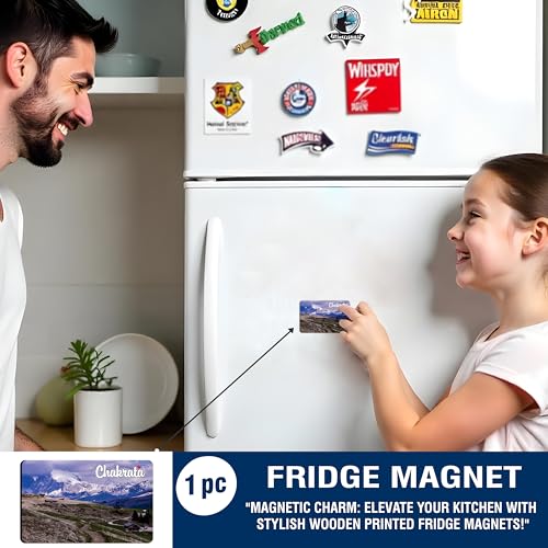 Image of Elegant Fridge Magnet with Themes |Rectangular Size Refrigerator Magnet with Magnetic Rubber Back | Pack of 1, 8.6cm X 5.4cm (Chakrata)