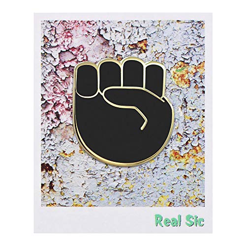 Real Sic Raised Fist Enamel Pin - Black Lives Matter Lapel Pin - Resist Protest Pin - Blm Pin For Jackets, Backpacks, Bags, Hats & Tops (Black) #TOP1