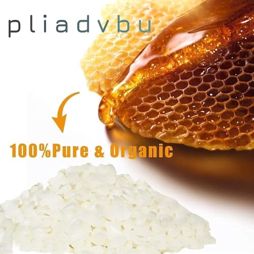 Pliadvbu 10 lb White Beeswax Pellets-Natural Beeswax- Candle Making Wax-Great for DIY Projects Home Care Products Cosmetics Soap Making Supplies
