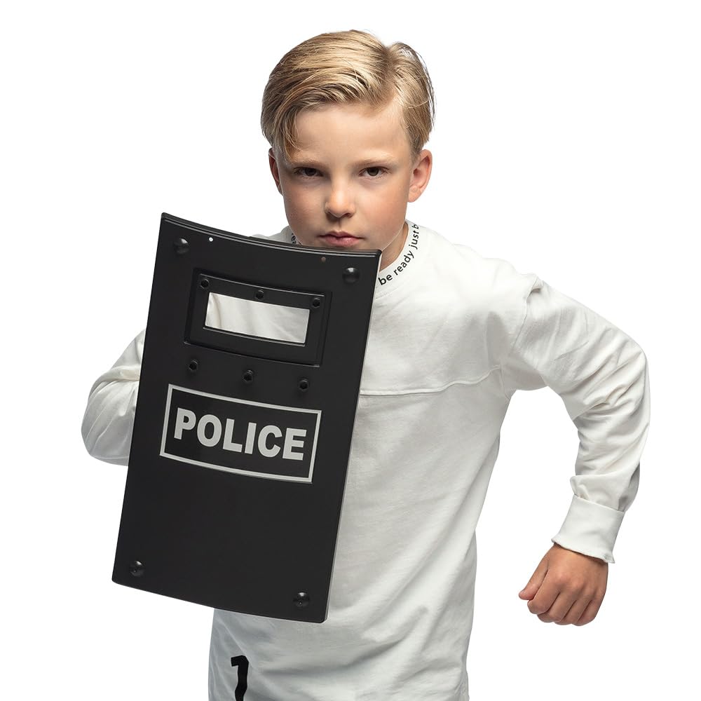 Boland - 00444 - Bouclier de protection Police pour enfants, 40 cm, SWAT, Accessoires pour déguisements de carnaval et fêtes à thème