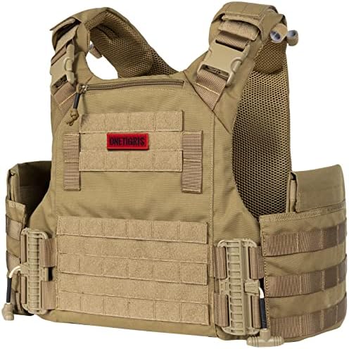 OneTigris Airsoft Vest - FYR Tactical Vest Molle Quick-release Plate Carrier Vest Lightweight Military Vest 500D Nylon for Airsoft Games CS Outdoor Training Games