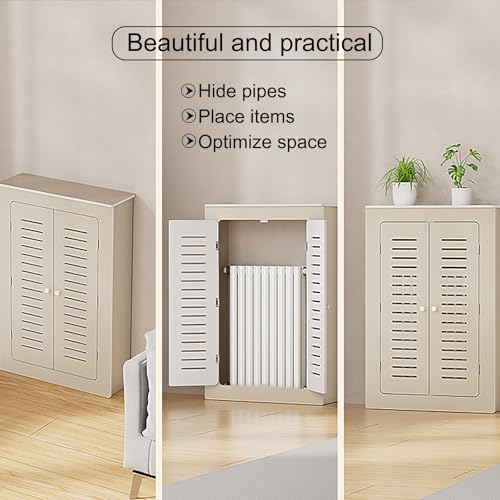 Cache-radiateur à lattes bois, meuble cache-tuyaux esthétique