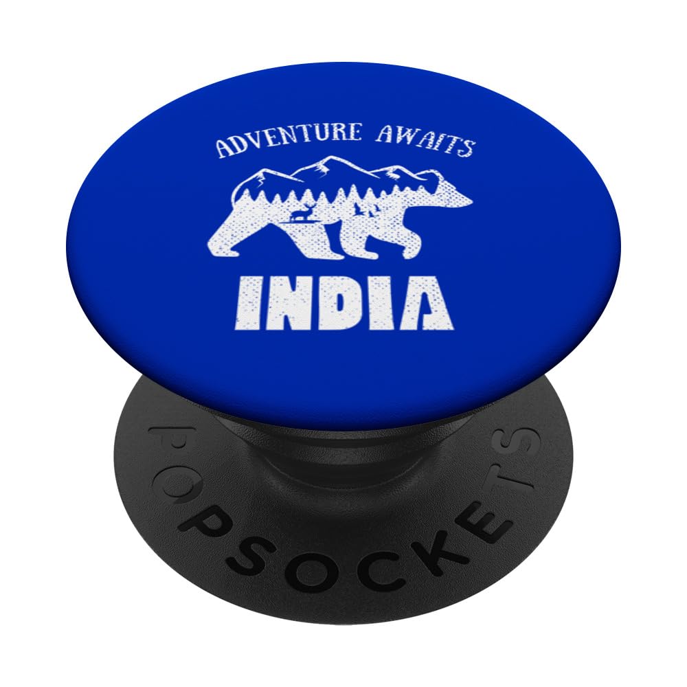 Adventure Awaits India Retro Outdoors India Vacation PopSockets Swappable PopGrip