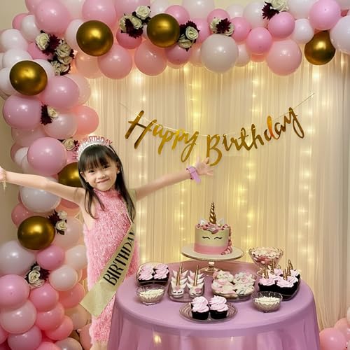 Image of Special You DIY Birthday Decoration Kit with Fairy Lights, Balloon Decor with Net, Decor for Teens Pink, 2 years Birthday Decoration Items Pink, Happy Birthday Decoration Kit 1 year